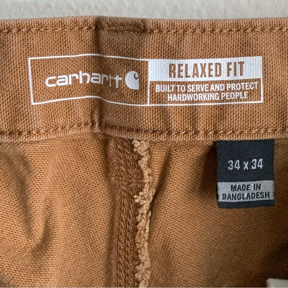 Carhartt Mens Relaxed Fit Utility Work Canvas Pants in Brown - Picture 11 of 12